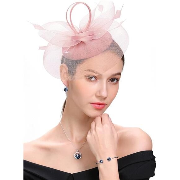 Fascinator Church Derby Hat Pillbox Hats Pink main image 6